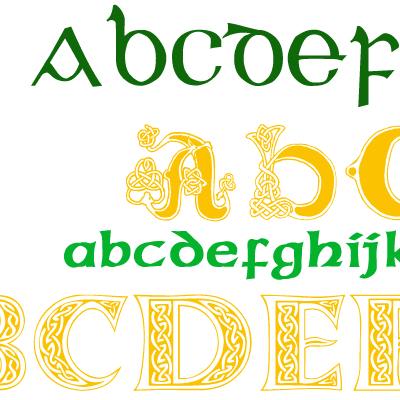 the word ireland in celtic font